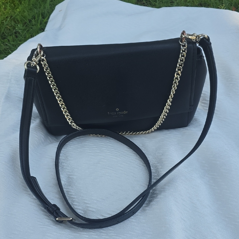 Kate Spade Black Crossbody Bag with Chain Detail